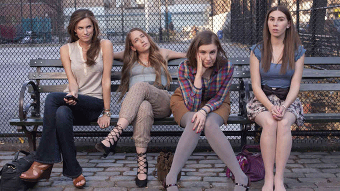 Kirke, second from left, in Girls' first season. The actress calls herself "an artist first."