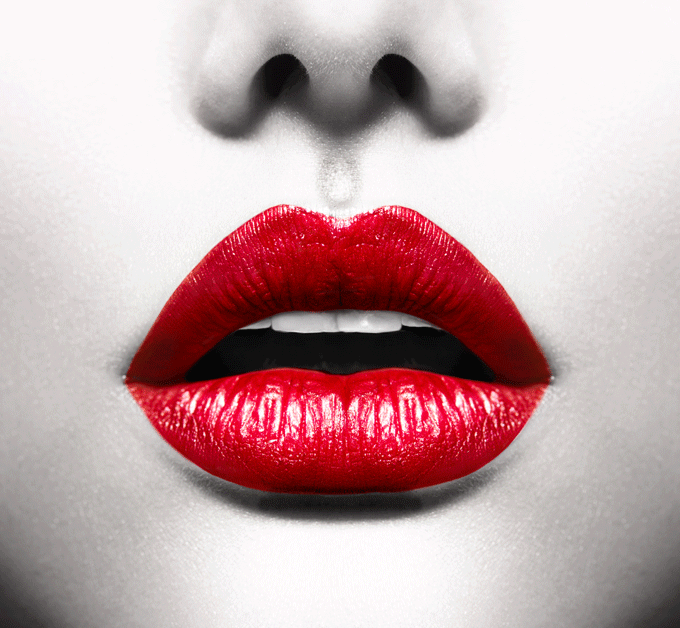 red lipstick